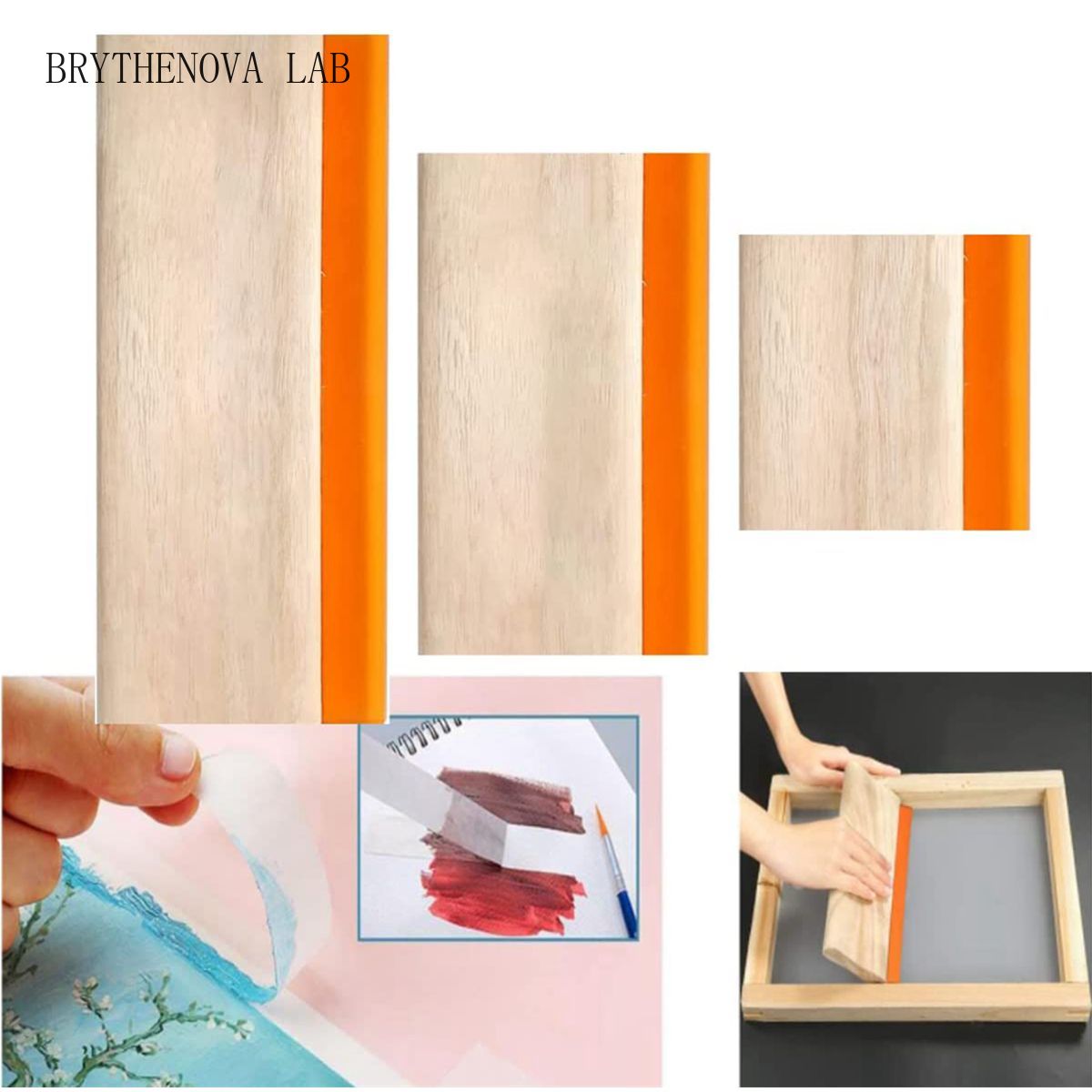 Commercial Printing Ink - 13/16/24/27/33/50cm Alat Pencetak Sablon Squeegee Kayu