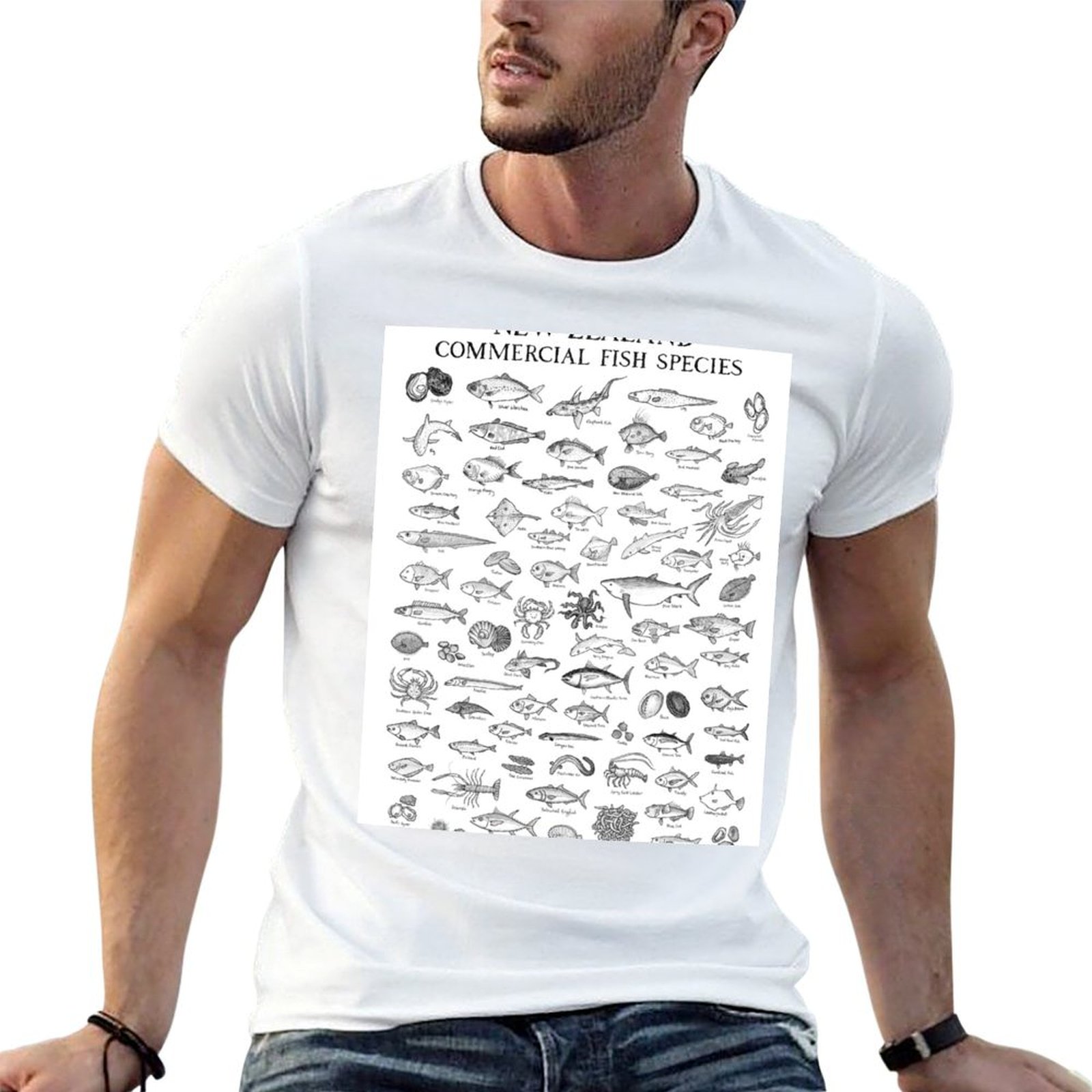 Commercial Shirt Printing - Kaos Spesies Ikan Komersial Selandia Baru,