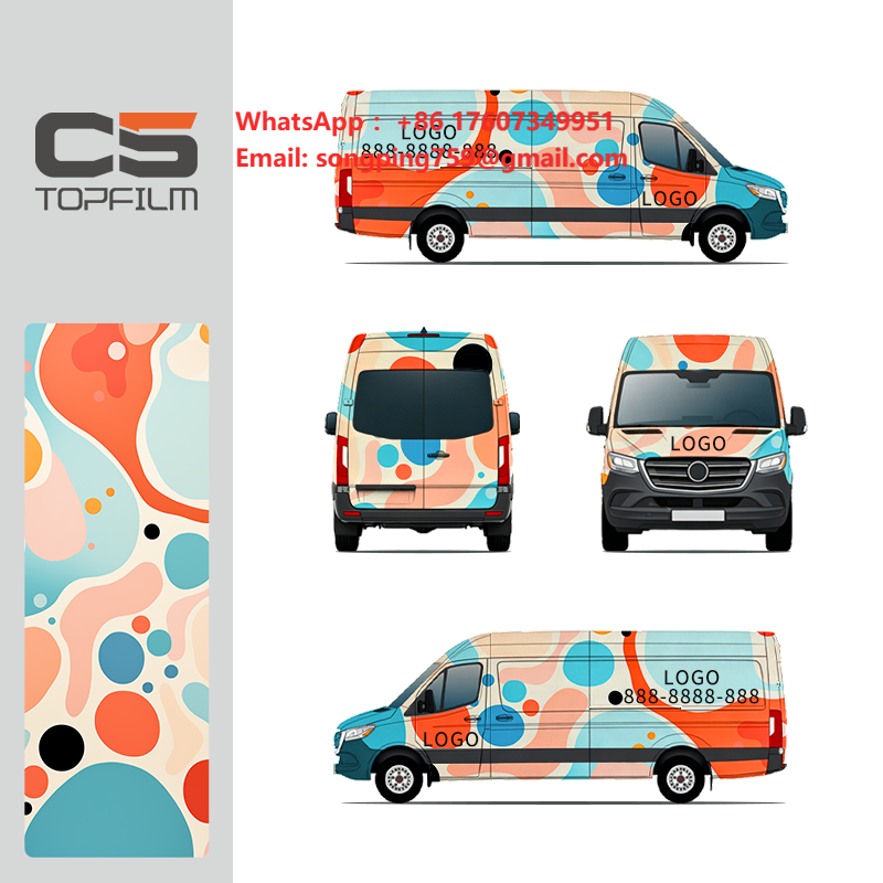 Stiker Mobil Desain Abstrak Wa - Commercial Wrap Printing ulasan dan harga